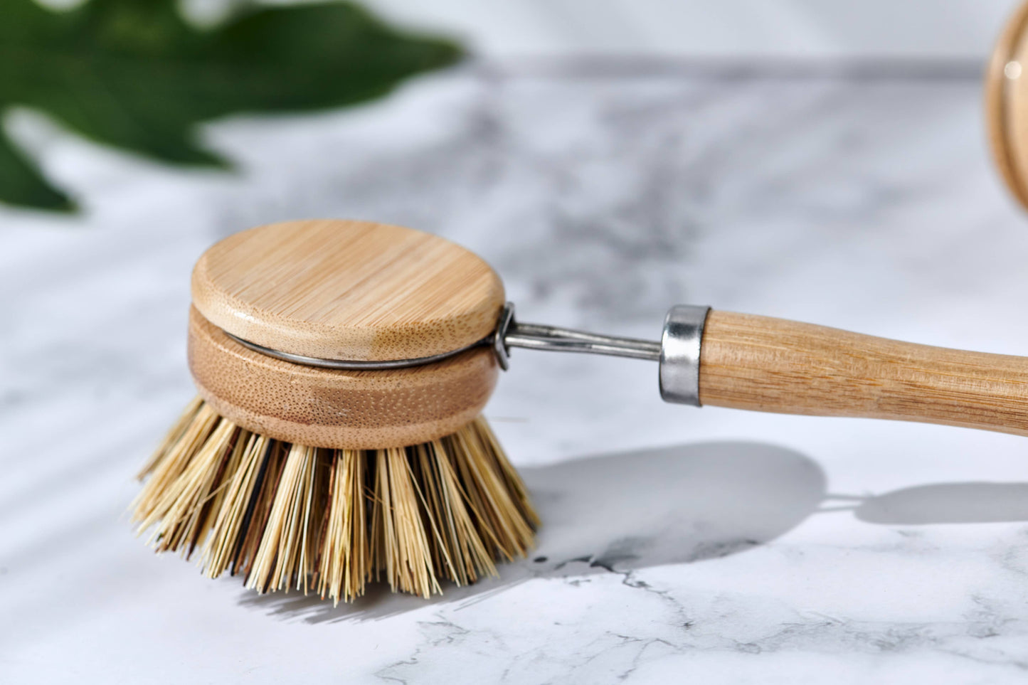 Long Handle Wood & Metal Dish Brushes (2)